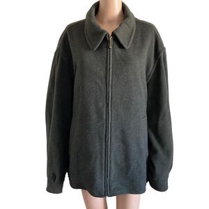 Vintage San Felice Coat Wool Cashmere Blend Mens 2X full Zip Black
